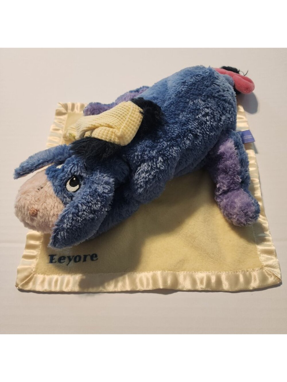 Gund Eeyore from Winnie the Pooh plush rattle toy lovey security blanket